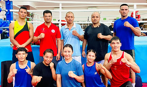 Nepal boxers with coaches and support staff at SAI regional centre in Guwahati
