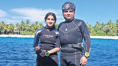 Priyadarshee with his daughter Tisya.