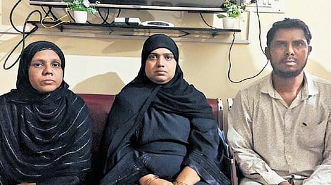 Avama R (left), the baby’s mother, sold the newborn to Samrin Taj (centre) & Syed Akbar Basha (right) 