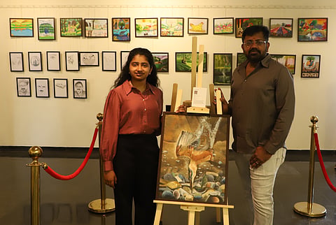 The exhibition, titled 'DRAW US 2GETHER', was held at an art gallery in the city from August 19 to 23.