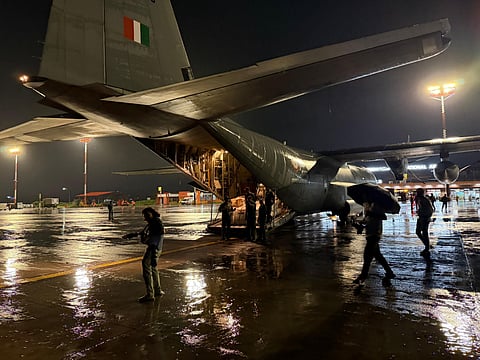 The consignment included a specialised tunnel technical team and equipment for search and rescue operations, forensic experts for DNA analysis, and relief supplies such as blankets, sleeping bags, tarpaulins, plastic sheets and hygiene kits.