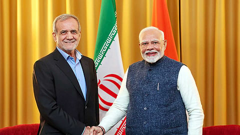 Iran President Pezeshkian and PM Modi.