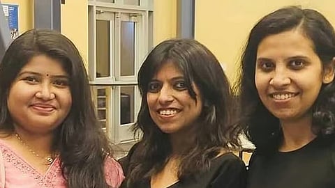 From left: The vctims Anjana Hari and Ann Mary and the accused Anila.