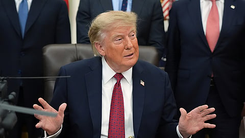 President Donald Trump speaks in the Oval Office of the White House, Monday, Aug. 31, 2026, in Washington.