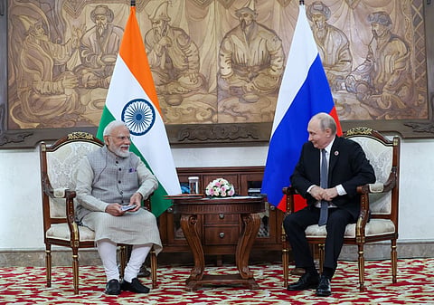 Prime Minister Narendra Modi met Russian President Vladimir Putin  in quick succession on the side-lines of the Shanghai Cooperation Organisation summit in Bishkek. 