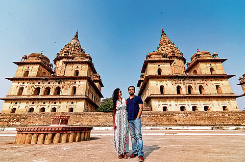 Orchha offers 14 royal chhatris or cenotaphs