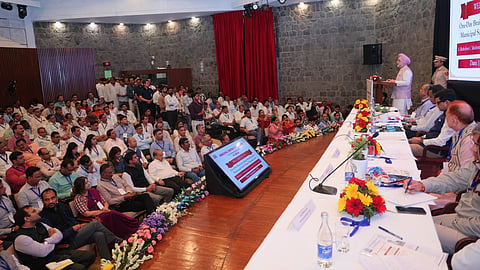 Lieutenant Governor Taranjit Singh Sandhu addressing a one-day brainstorming workshop at India International Centre.