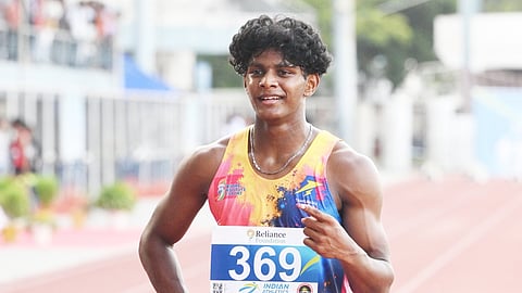 Neil Samraj after the 100m final in Ludhiana