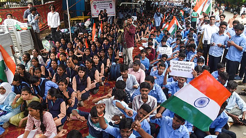 HYDERABAD - Polytechnic students organised a dharna at Indira Park here on Thursday, raising concerns over issues affecting diploma education and demanding greater attention to their academic and career prospects.