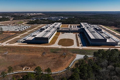  Meta's Stanton Springs Data Center is visible Jan. 13, 2026, in Newton County, Ga.