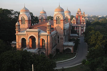A view of Madras University Senate building at Chepauk in Chennai 