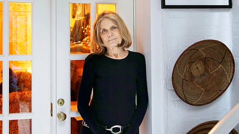 Gloria Steinem poses for a picture at her home in New York on Oct. 19, 2015.
