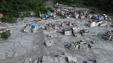 A view of the destruction in Devighat