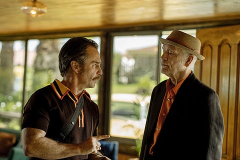 This image released by Searchlight Pictures shows Sam Rockwell, left, and John Malkovich in a scene from "Wild Horse Nine."
