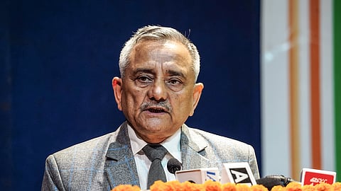 Former Chief of Defence Staff (CDS) General Anil Chauhan addresses the 22nd GB Pant Memorial Lecture at the Pradhanmantri Sangrahalaya, in New Delhi, on Saturday, Sep. 05, 2026.
