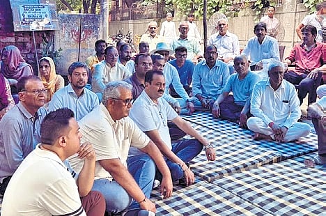 Residents during the protest