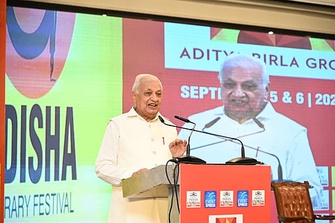 Former governor of Bihar and Keralam, Arif Mohammad Khan, speaks during the inaugural session of the Odisha Literary Festival.