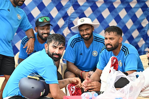 N Jagadeesan with his South Zone teammates