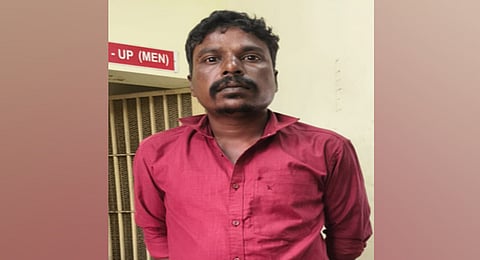 B Arumugam, arrested for allegedly insisting that a female student mix cow dung powder into sambar, which was preferred for breakfast