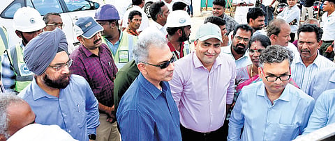Chief secretary M Sai Kumar inspected monsoon preparedness works in Adyar, Perungudi and Sholinganallur on Saturday 