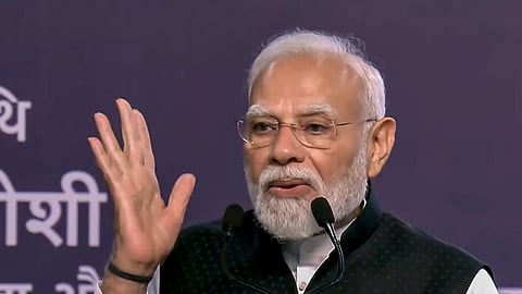 Prime Minister Narendra Modi addresses the centenary celebrations of Shri Ram College of Commerce (SRCC), in New Delhi, Sept. 5, 2026.