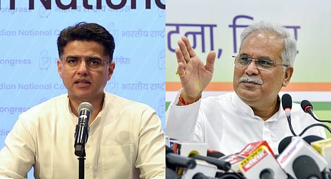 Congress leaders Sachin Pilot (L) and Bhupesh Baghel (R).