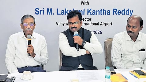 AP Chambers holds a meeting with Vijayawada International Airport Director  M Lakshmi Kantha Reddy on Friday.