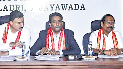 NTR district collector Lakshmisha chaired the meeting, attended by Vijayawada MP Kesineni Sivanath (Chinni) 
