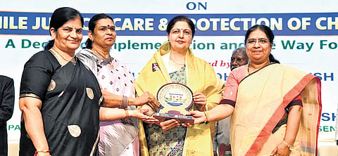 High Court Chief Justice Lisa Gill at the State-Level Consultation on the Juvenile Justice Act, 2015 at BR Ambedkar Kala Vedika in Vijayawada on Saturday 