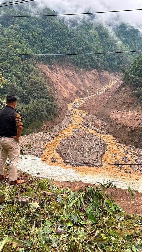 A massive landslide hit Sikkim’s Mangan district on Sunday morning.