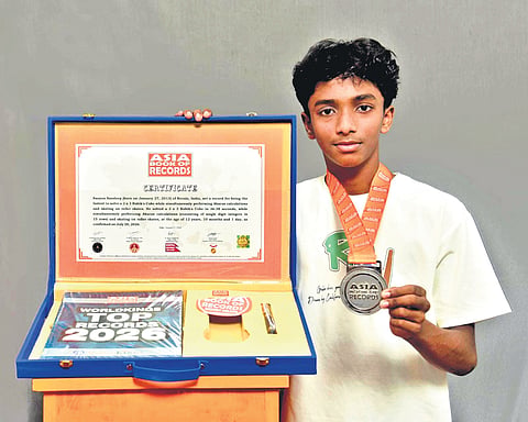 Saayan Sandeep earned the India Book of Records in November 2025 and the Asia Book of Records in July 2026