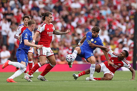 Action from the match between Chelsea and Arsenal on Sunday
