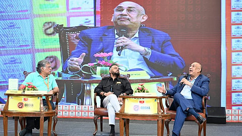 Sanjiv Sarin and Santrupt Misra with moderator Ravi Shankar 