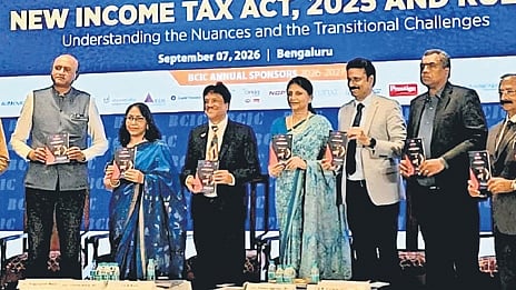 Principal Chief Commissioner of Income Tax, Vidisha Kalra (third from left), with other dignitaries at the conference in Bengaluru on Monday 