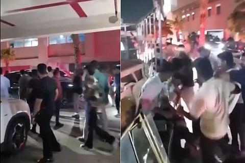  Two groups brutally attacked each other with chairs and beer bottles late last night at Cara Cara Pub, within Jubilee Hills Police Station limits, Hyderabad. Congress MP Anil Kumar Yadav's brother, Arvind Kumar Yadav, was also present during the attack. 