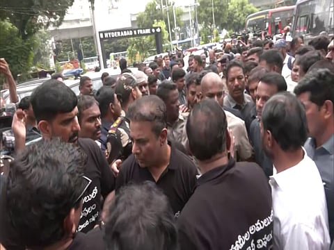 Bharat Rashtra Samithi (BRS) working president KT Rama Rao was detained by police outside the Telangana Assembly on Monday. 