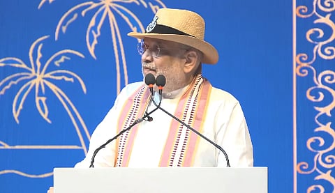 Amit Shah addressing a function organised in Panaji to confer the President's Colour on Goa Police.