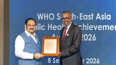 The honour came at the ongoing 79th Session of the WHO Regional Committee, where India received two WHO South-East Asia Regional awards recognising the country’s sustained achievements in critical areas of public health.