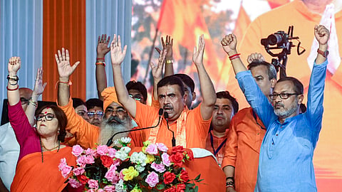 Addressing a gathering outside the JU campus after leading the scheduled three-km ‘Gerua Samman Yatra’ from Golpark to Jadavpur, the Chief Minister described JU as the land of Sri Aurobindo.