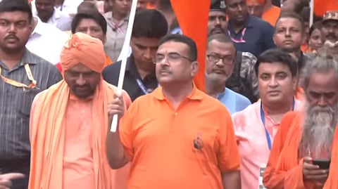 West Bengal Chief Minister Suvendu Adhikari participates in the 'Gerua Samman Yatra' in Kolkata on Wednesday, Sept. 09, 2026.
