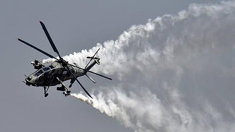 Footage of the crash on social media showed the helicopter belching smoke shortly before crashing.
