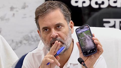 Leader of the Opposition in the Lok Sabha Rahul Gandhi attends the District Development Coordination and Monitoring Committee (DISHA) meeting at the Collectorate's Bachat Bhawan in Raebareli, Uttar Pradesh, Sept. 9, 2026.