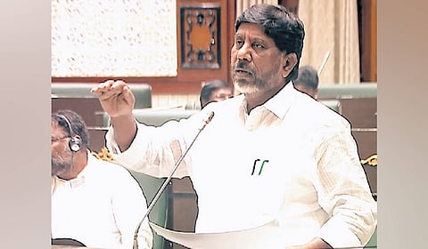 Deputy Chief Minister Mallu Bhatti Vikramarka speaks during the day 4 of the eighth session of Telangana Legislative Assembly in Hyderabad