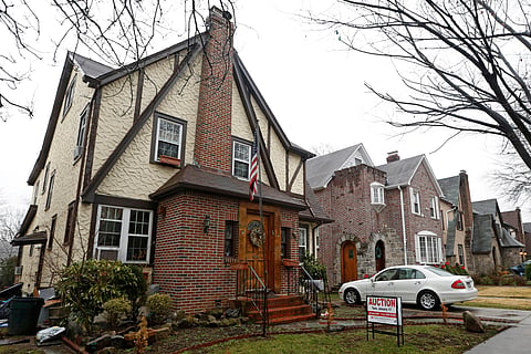 FILE - The boyhood home of President-elect Donald Trump is seen on Jan. 17, 2017, in New York.