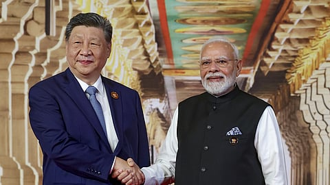 Prime Minister Narendra Modi receives Chinese President Xi Jinping during BRICS Summit 2026.