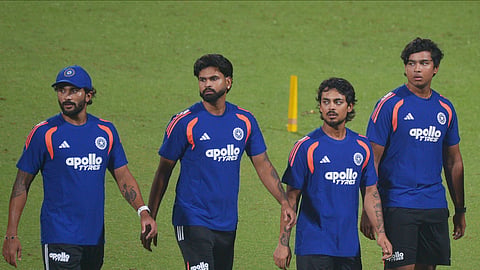 Indian players during a training session in New Delhi