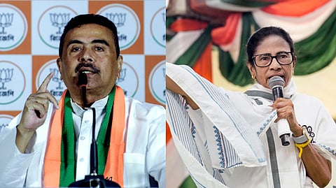 West Bengal CM Suvendhu, TMC Chief Mamata Banerjee.