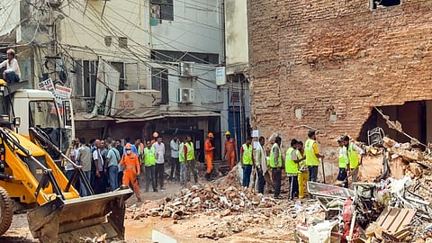 The building at Satya Niketan, which housed a boys' paying-guest accommodation near Delhi University's South Campus, collapsed on September 6 while repair work was underway.