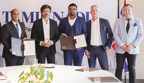 CM C Joseph Vijay during the signing of an MoU in London on Monday 