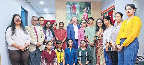 Australian High Commissioner Green with beneficiaries of the foundation  